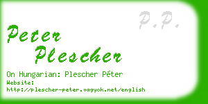 peter plescher business card